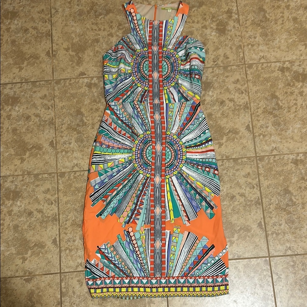 Gianni Bini Colorful Geometric Print Dress